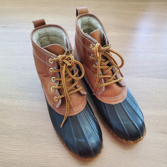 Vintage 80s Sporto Brown Leather Duck Boots - Picture 1 of 8